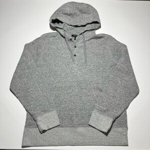 Banana Republic Extra Soft Waffle Quarter Button Pullover with Hood - Medium